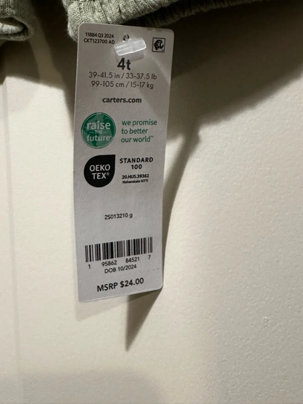 Carters nwt sleeve